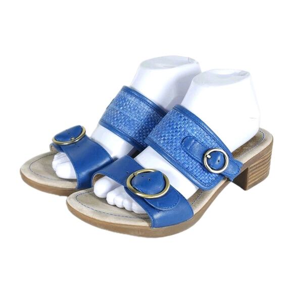 Dansko Women's Lenny EU40 US9-9.5 Cobalt Blue Leather Slip-On Mule Slides - Picture 1 of 16